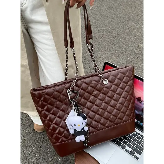 Rhombus Feminino Bolsa Crossbody de grande capacidade Commuter Bolsa Tote Bolsa