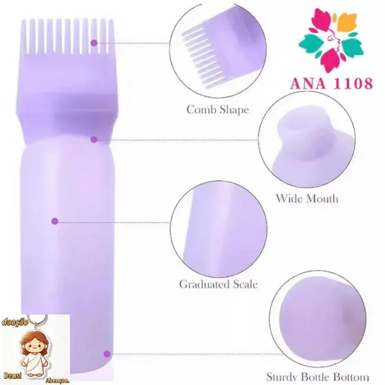 ANA1108 Pente Frasco Aplicador De Tintura P/ Cabelo COR aleatório 312630