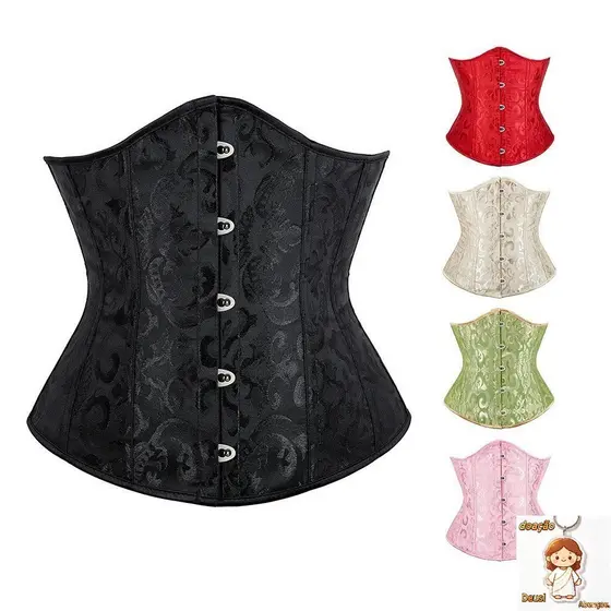 Corsets Femininos, Corset Jacquard, Underbust, Corset Sem Copas, Cincher