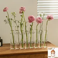 Vaso Transparente Tubo Arte Floral Home Decor Vidro Hidropônico Container