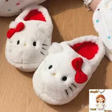 [Sanrio Chinelos De Pelúcia Olá Kittys Kawaii Estudante Bonito Outono Inverno Quarto Inverno Bonito Sapatos Meninas De P