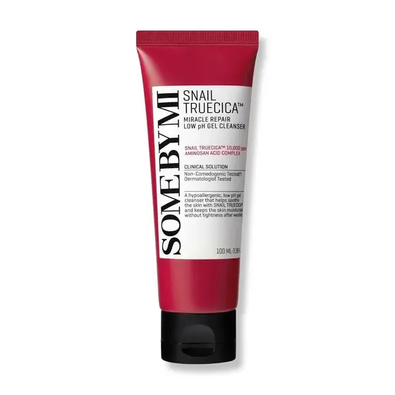 SOMEBYMIS NailTruecica Miracle Repair Gel de Limpeza de Baixo pH - 3,38 onças, 100 ml - Feito com muco de caracol, adequ