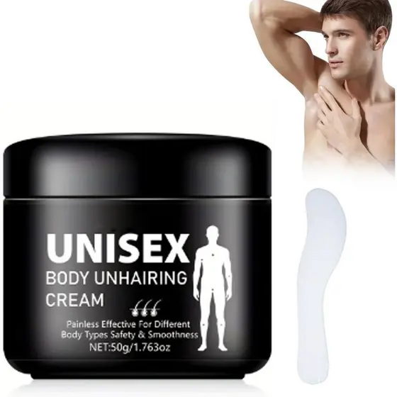Creme depilatório unissex, indolor e deixa a pele macia, duradouro e eficaz UKMC