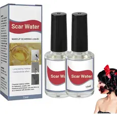 Kolodion Rigid Scar Liquid, conjunto de dois fluidos para maquiagem de cicatrizes, líquido de maquiagem realista RQVS