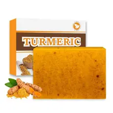 Sabonete de Cúrcuma para Rosto e Corpo - Sabonete de Cúrcuma e Ácido Kójico com Limão - Sabonete de Cúrcuma para Remoção