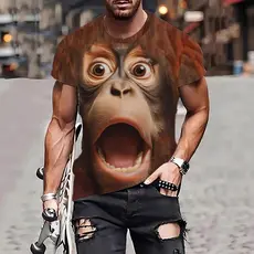 Y2 europeu americano Cross-Border verão novo estilo comércio exterior masculino Amazon camiseta 3D estilo étnico impress