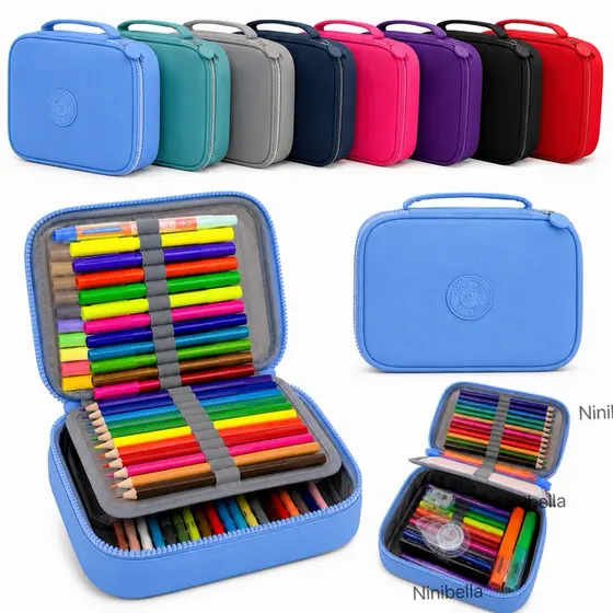 Estojo De Lápis Escolar Juvenil Box Jumbo Nylon Táctico Grande Com Divisória