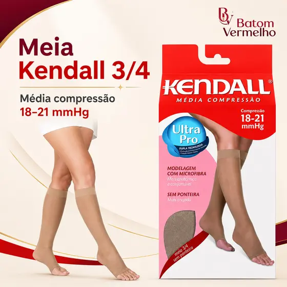 Meia Calça Feminina Kendall 3/4 sem Ponteira Média Compressão 18-21 mmHg Mel Original