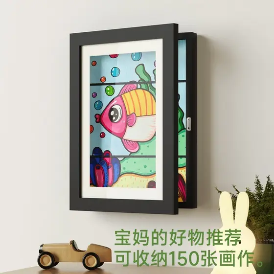 Amazon venda quente KidsArtFrames crianças Flip porta-retratos magnético porta-retratos de madeira porta-retratos armaze