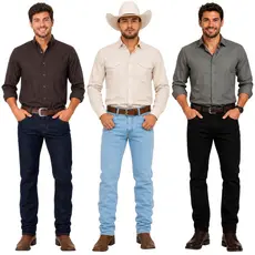 Calça Jeans Masculina Modelo Country Rodeio Com Lycra Estilo Cowboy