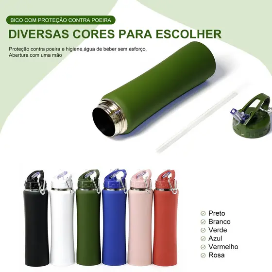 Garrafa Térmica 600ml com chaveiro quente e fria top