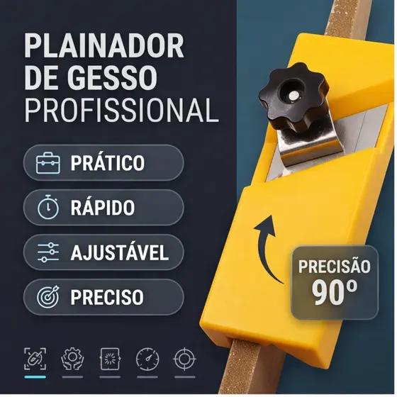 Aparador de Drywall Ângulo 45° Plaina Manual Ferramenta para Corte e Acabamento de Chapas de Gesso