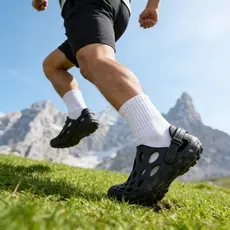 Sapatos com buracos, sola grossa, resistente ao desgaste, casa, lazer ao ar livre, sandálias de praia respiráveis S
