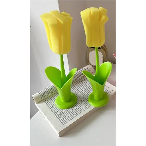 Escova de Esponja para Garrafas Chrees com Cabo Longo, Design Único, Ferramenta de Limpeza Multifuncional para Casa, Coz