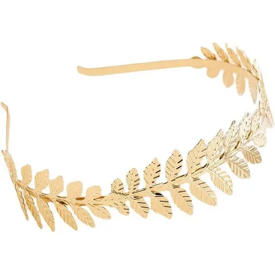 Tiara de Noiva com Folhas e Galhos (Dourada)