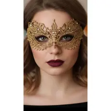 Mascara dourada 50 Tons de Cinza  Strass Bailes Eventos Halloween Festas Carnaval cristal