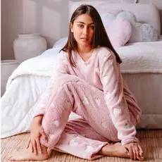 BY MAI Pijama Feminino Longo Fleece Ted – Peludinho, Quentinho e Confortável para Inverno