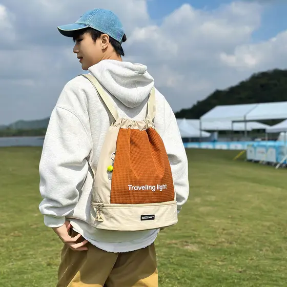 Mulheres portáteis homens equipamentos esportivos mochila de armazenamento praia saco impermeável saco de natação separa