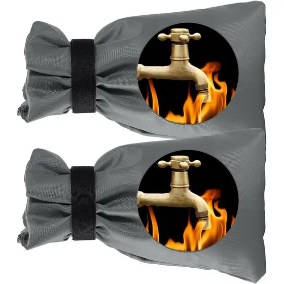 Wohohoho Capa para Torneira Externa para o Inverno, 2 Pacotes Pro 10" A x 8" L Cinza, Proteção Contra Congelamento Exter