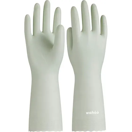 LANON wahoo Luvas de Limpeza Amigas da Pele, Luvas de Cozinha para Lavar Louça com Forro de Algodão Flocado, Reutilizáve