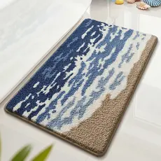 Dajiang tapete absorvente de água para porta de banheiro, tapete dedicado antiderrapante, estilo oceano simples, tapete