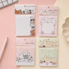 Bloco de Notas Gatinho Kawaii 80 Folhas Papel de Anotações Fofo