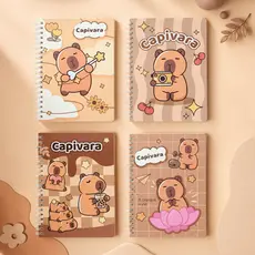 Caderno Capivara A5 Espiral 60 Folhas Capa Flexível Kawaii Fofo
