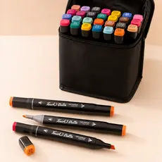 Kit Canetas Touch 36 Cores Marcadores Dupla Ponta Estojo