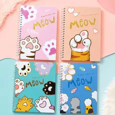 Caderno Gatinho Kawaii A5 Espiral 60 Folhas Capa Flexível Fofo