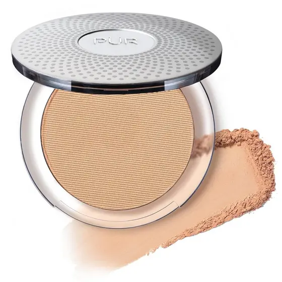 PÜR minerals Pó Compacto 4 em 1 com FPS 15 - Pó para Corretivo e Contorno Facial - Pó de Base com Cobertura Média a Tota