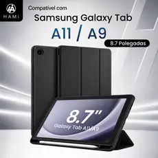 HAMI Capa Samsung Tab A11/ A9 8.7" Tri-Fold Silicone com Porta Caneta Auto Sleep Wake Proteção Total