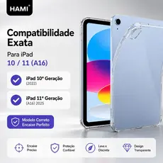 HAMI Capa Transparente TPU para iPad 10ª Geração e iPad 11 (A16)  com Cantos Airbag Antichoque