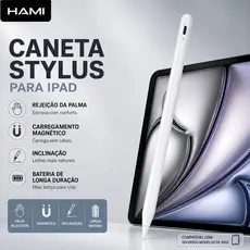 Caneta Stylus para iPad com Carregamento Magnético, Palm Rejection, Inclinação e Alta Precisão