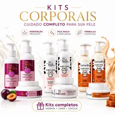 Kit Corporal Completo Hidratante + Sabonete + Esfoliante | Ameixa Negra, Puro Leite e Puro Leite Caramelizado