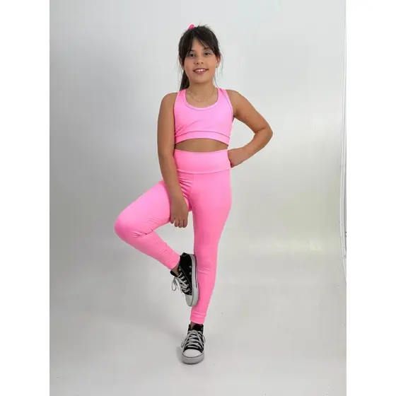 Calça Legging Academia Zero Transparência Infantil Menina Suplex Premium Escola Balé