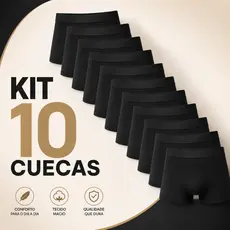 Kit 10, 5, 2, Cuecas Pretas ou Branca Boxer Algodao Premium com elastano