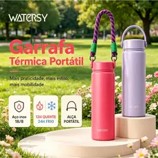 Watersy Garrafa/Copo Térmico Aço Inoxidável 532ml Sem BPA | 12h Quente 24h Frio | Uso em Viagem