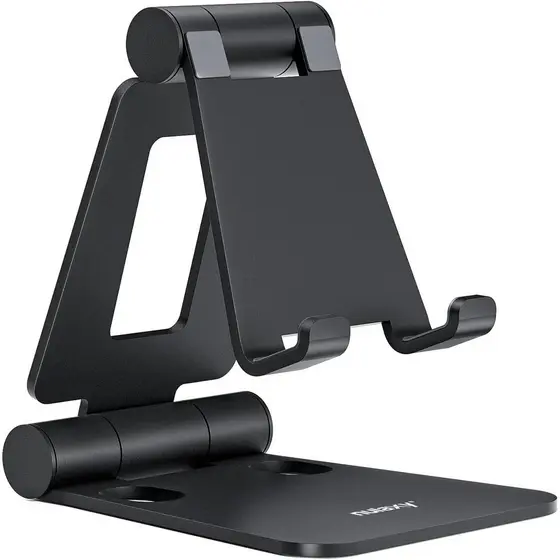 Suporte de Telefone Dobrável Duplo Nulaxy, Suporte de Telefone de Mesa Totalmente Ajustável e Dobrável, Compatível com i
