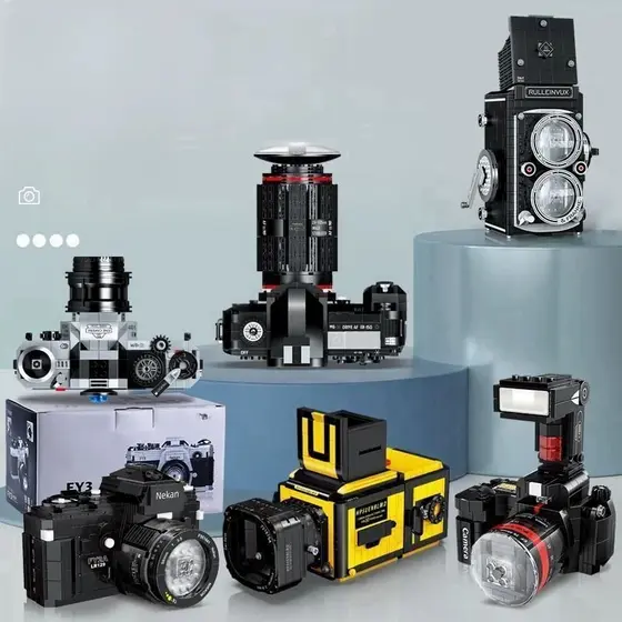 Blocos de construção chineses SLR câmera Digital pequena inserção de partículas MOC criativo modelo tridimensional menin