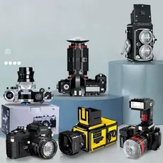 Blocos de construção chineses SLR câmera Digital pequena inserção de partículas MOC criativo modelo tridimensional menin