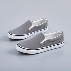 Cinza deslizamento-em sapatos de lona masculino feminino moda casais sola de borracha sapatos femininos exclusivos sapat