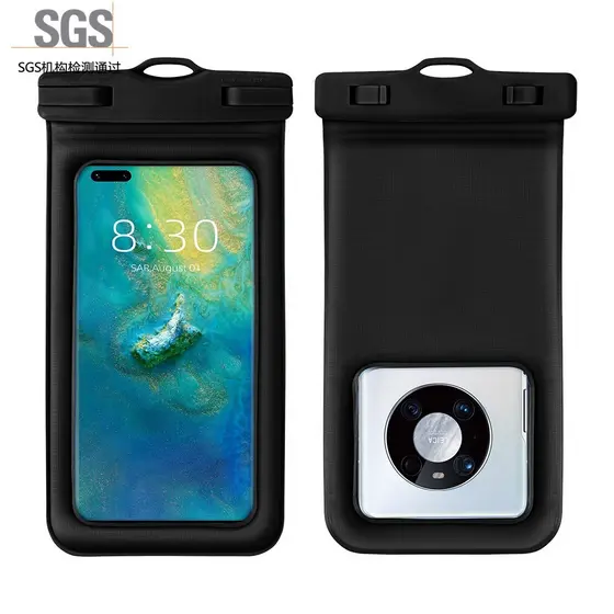 Nova esponja dupla flutuante saco do telefone móvel à prova dwaterproof água primavera quente mergulho natação grande tr