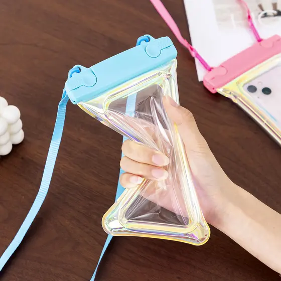 Tpu Laser Colorido Celular À Prova D 'Água Bolsa Tela Sensível Ao Toque Inflável Flutuante Airbag Capa De Telefone À Pro
