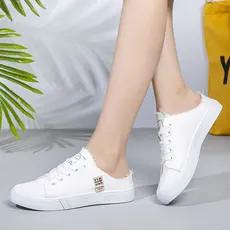 Sapatos de lona femininos clássico versão coreana All-Match sapatos femininos confortáveis casuais cor sólida estudante