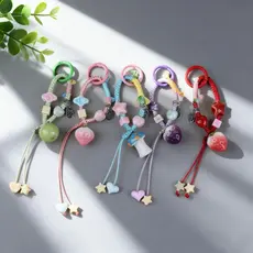 Série de frutas chaveiro pingente bonito saco cordão morango dopamina frisado corrente