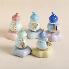 Le Gourd Cerâmica Cristal Esmalte Cerâmica Carro Fu Lu Pequenos Ornamentos Decorações de Mesa de Escritório