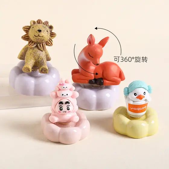 Base de ornamentos de cerâmica bonito Desktop dos desenhos animados boneca decoração tenda pequenos produtos