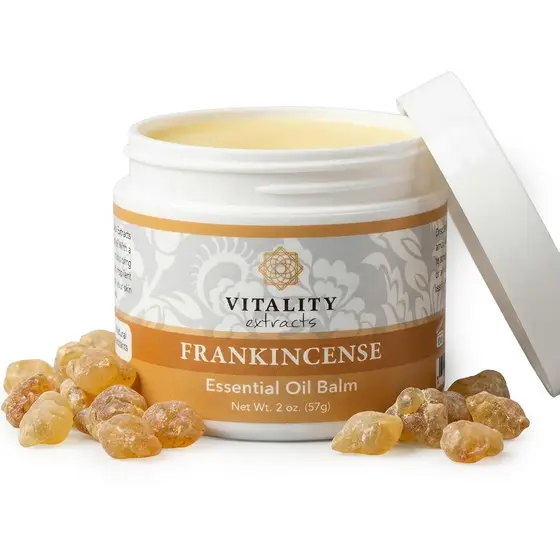 VitalityExtracts Bálsamo de Óleo Essencial de Olíbano (2oz) – Boswellia Serrata, Cera de Abelha e Vitamina E, Bálsamo Hi
