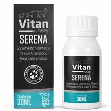 Suplemento Serena Calmante Natural Pet para Cães e Gatos Reduz Stress Latidos 30ml