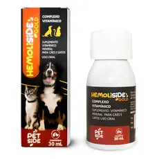 Suplemento Vitamínico Para Anemia Cães e Gatos - Hemoliside Gold Petside 30ml
